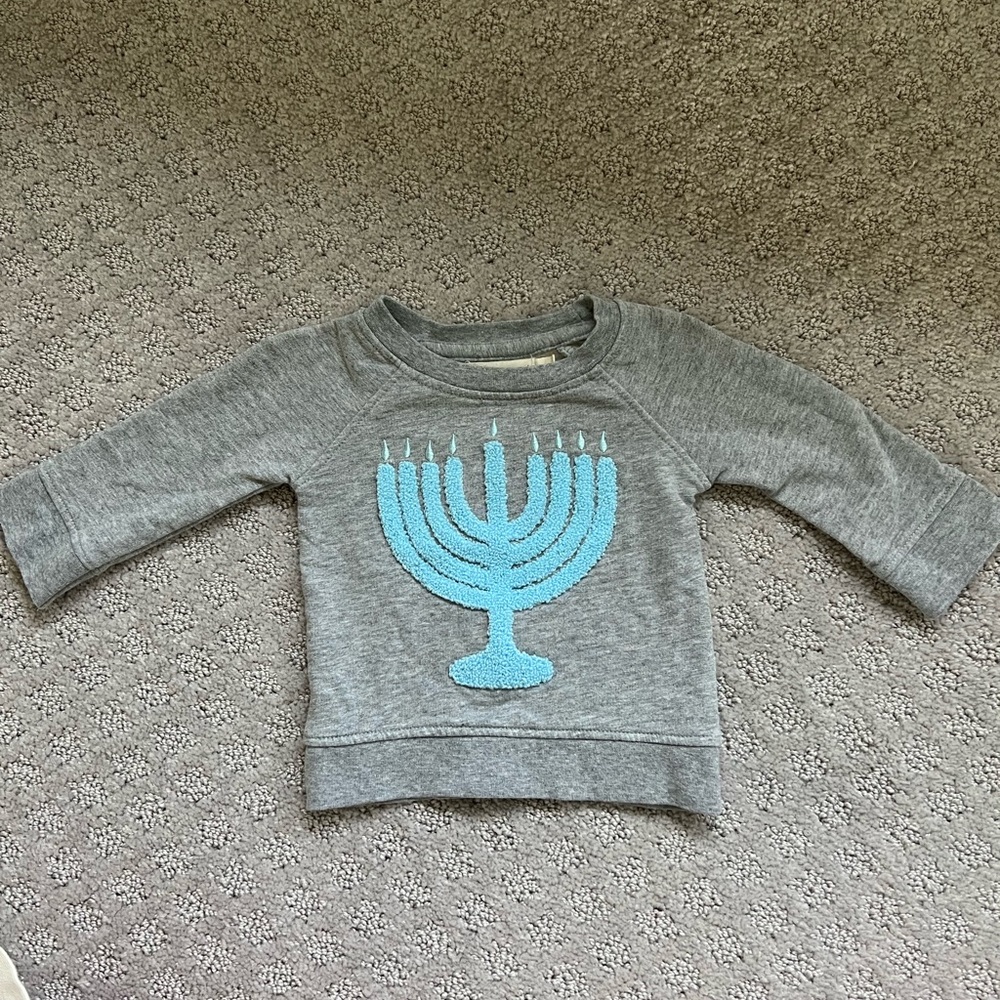 Monica & Andy embroidered menorah sweatshirt 0-3m